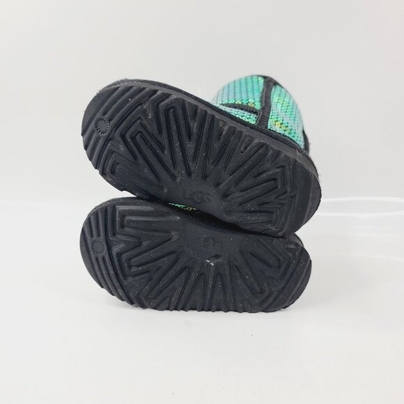 UGG Girl's Multicolor Classic Mini Stelar Sequin Ankle Winter Snow Boots Size 6 - Picture 6 of 7